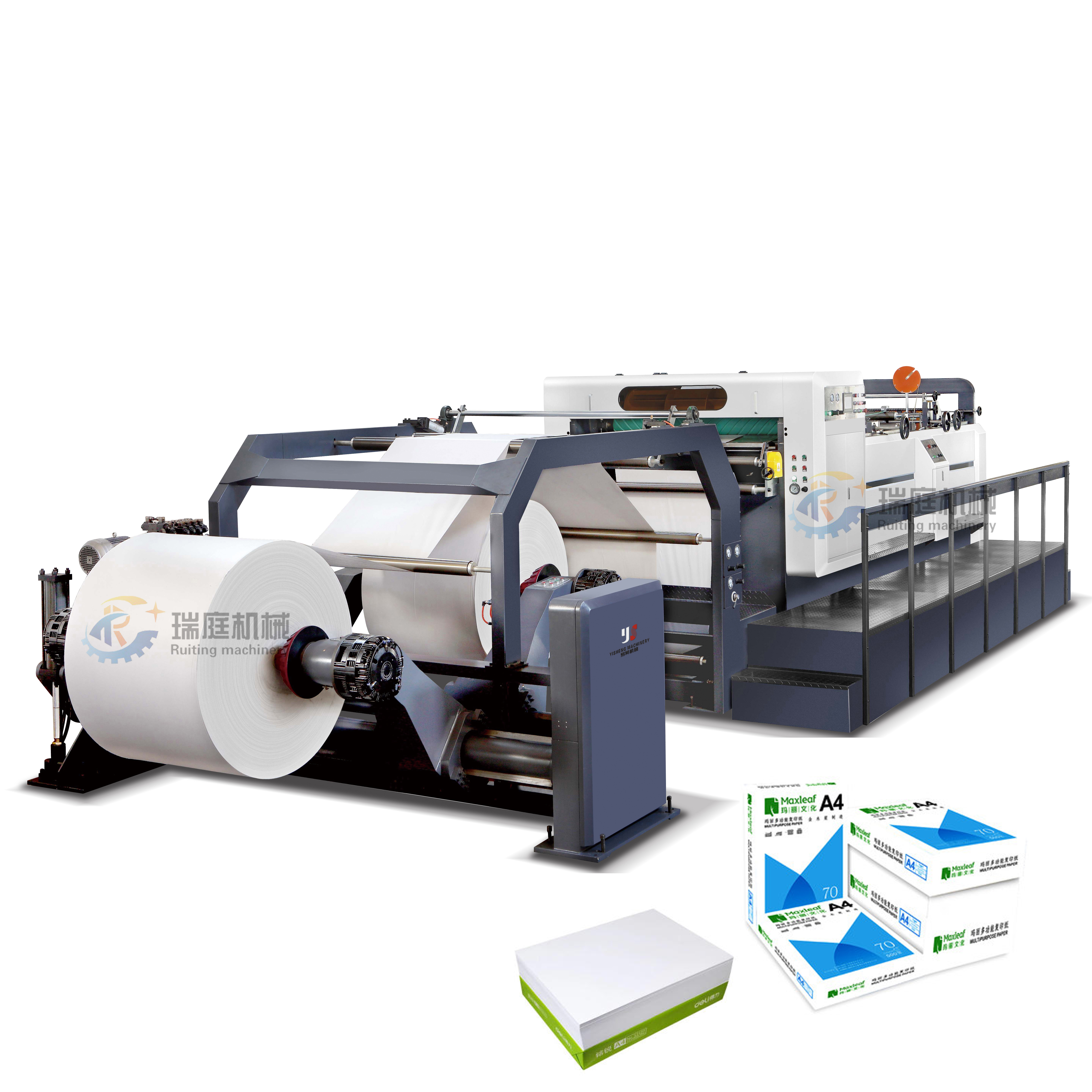 New design 1400 width A4 size paper film non woven fabric rotary roll to sheet cutting machine
