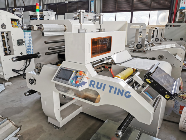 350 width adhesive label printing paper intermittent die cutting machine color sensor