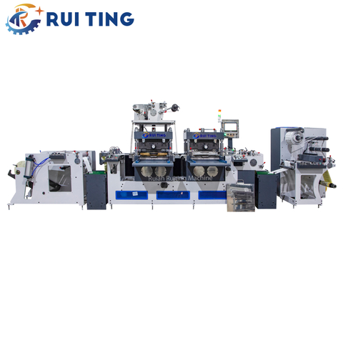 High Speed 450 Width Two Head Adhesive Label Flatbed Die Cutter Machine with Hot Stamping 400time/min 